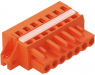 Socket header, 7 pole, pitch 5.08 mm, angled, orange, 231-307/027-000