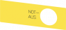 Label, for emergency stop pushbutton, 3SU1900-0BE31-0AS0