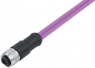 Sensor actuator cable, M12-cable socket, straight to open end, 2 pole, 2 m, PUR, purple, 4 A, 77 4330 0000 60702-0200