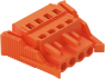 Socket header, 4 pole, pitch 5.08 mm, angled, orange, 231-304/037-000