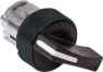 Selector switch, unlit, latching, waistband round, black, front ring black, 2 x 90°, mounting Ø 22 mm, ZB4BJ27