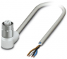 Sensor actuator cable, M12-cable socket, angled to open end, 4 pole, 10 m, PP-EPDM, gray, 4 A, 1403967