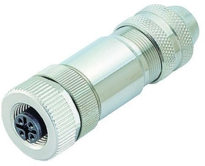 Jack, M12, 4 pole, screw connection, screw locking, straight, 99 1430 812 04