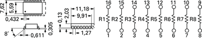 4816P-1-101LF Bourns Electronics GmbH Resistor Networks