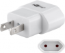 USA/Japan mains adapter to Euro plug, white, 45345