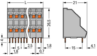 736-206 WAGO PCB Terminal Blocks Image 2