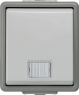 Surface mounted moist room control switch, gray, 250 V (AC), 10 A, IP44, 5TA4700