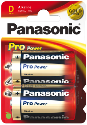 LR20PPG/2BP Panasonic Round Cells, 9V Blocks