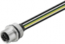 Sensor actuator cable, M12-flange socket, straight to open end, 4 pole, 0.2 m, PUR, 12 A, 1467940000