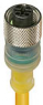 Sensor actuator cable, M12-cable socket, straight to open end, 4 pole, 10 m, PUR, yellow, 4 A, 16296
