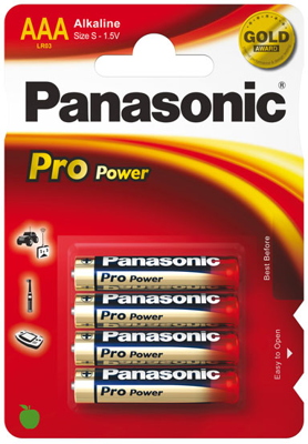 LR03PPG/4BP Panasonic Round Cells, 9V Blocks