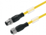 Sensor actuator cable, M12-cable plug, straight to M12-cable socket, straight, 3 pole, 1.5 m, PUR, yellow, 4 A, 1093010150