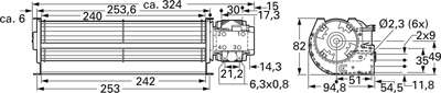 832-123-0529-0 Heidrive Tangential Blowers, diagonal fans