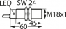 Proximity switch, built-in mounting M18, 1 Form A (N/O) + 1 Form B (N/C), 100 mA, Detection range 5 mm, 7902935