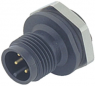 Panel plug, M12, 4 pole, solder connection, screw locking, straight, 86 4233 1002 00004