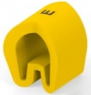 PVC cable maker, imprint "E", (L) 6 mm, max. bundle Ø 8.9 mm, yellow, EC1463-000