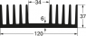 Extruded heatsink, 100 x 120 x 37 mm, 1.75 to 0.95 K/W, black anodized
