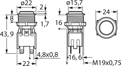 1241.6821.1120000 SCHURTER Pushbutton Switches Image 2