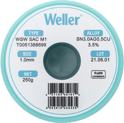 WSW SAC M1 1MM 250G Weller Solder Wires Image 3