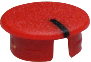 Front cap, with line, red, KKS, for rotary knobs size 13.5, A4113102