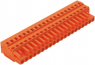 Socket header, 20 pole, pitch 5.08 mm, angled, orange, 231-320/026-000