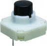 Short-stroke pushbutton, 1 Form A (N/O), 100 mA/35 V AC/DC, unlit , actuator (white), 2.9 N, THT