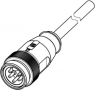 Sensor actuator cable, 7/8"-cable plug, angled to open end, 4 pole + PE, 1.5 m, PUR, black, 21349600598015