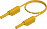 Measuring lead with (2 mm plug, spring-loaded, straight) to (2 mm plug, spring-loaded, straight), 1 m, yellow, PVC, 1.0 mm², CAT III