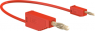 Measuring lead with (2 mm plug, spring-loaded, straight) to (4 mm plug, spring-loaded, straight), 450 mm, red, PVC, 0.5 mm², CAT O