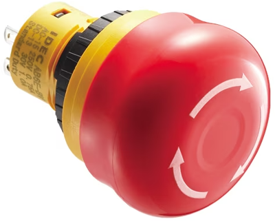 Emergency stop, Turn/pull release, mounting Ø  16 mm, unlit, 125 V, 2 Form B (N/C), AB6E-3BV02PTRM