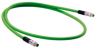 Sensor actuator cable, M8-cable plug, straight to M8-cable plug, straight, 4 pole, 1 m, PVC, green, 2134C7C7405010