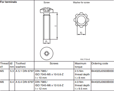 B44020J0500B000 EPCOS Accessories (Electrolytic Capacitors)