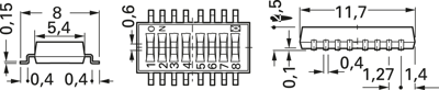 CHS-08MB Nidec Copal Slide Switches and Coding Switches