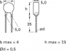 PTC thermistor, 150 Ω (150R), 80 °C, 25 %