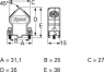 D-Sub connector housing, size: 1 (DE), angled 45°, cable Ø 4.8 to 9 mm, steel, silver, 1534805-1