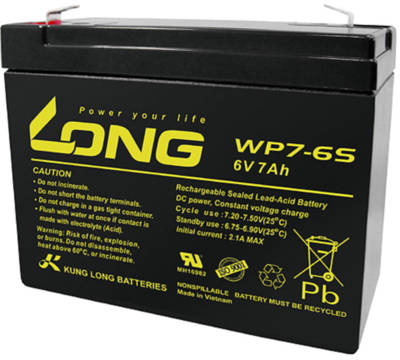 WP7-6S Long Lead-Acid Batteries, Lithium-Ion Batteries