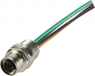 Sensor actuator cable, M12-flange socket, straight to open end, 4 pole, 0.3 m, 12 A, 21033962401