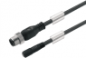 Sensor actuator cable, M12-cable plug, straight to M8-cable socket, straight, 3 pole, 1.5 m, PUR, black, 4 A, 1984530150