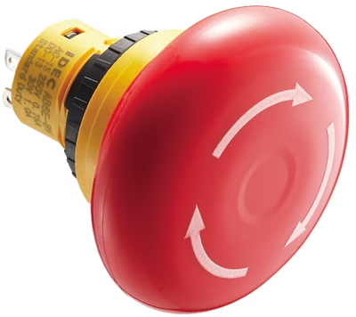 Emergency stop, Turn/pull release, mounting Ø  16 mm, unlit, 125 V, 2 Form B (N/C), AB6E-4BV02PRM