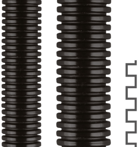 Corrugated hose, inside Ø 6.7 mm, outside Ø 10 mm, BR 13 mm, polyamide, black