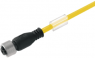 Sensor actuator cable, M12-cable socket, straight to open end, 3 pole, 10 m, PUR, yellow, 4 A, 1092911000