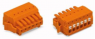 Socket header, 4 pole, pitch 3.81 mm, angled, orange, 2734-204/037-000