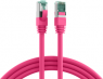 Patch cable, RJ45 plug, straight to RJ45 plug, straight, Cat 6A, S/FTP, LSZH, 0.5 m, magenta