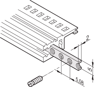 Horizontal Rails Threaded Insert, M2.5, 42 HP