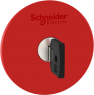 Key switch, unlit, latching, waistband round, red, front ring black, mounting Ø 22 mm, ZB5AS964