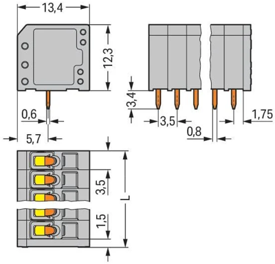 739-310 WAGO PCB Terminal Blocks Image 2