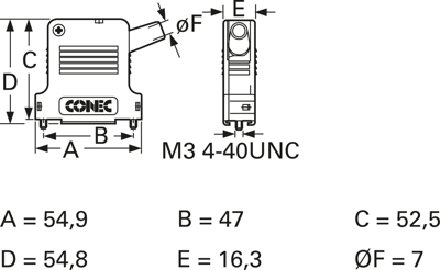 165X14579XE CONEC D-Sub Housings Image 2