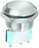 Pushbutton, 1 pole, silver, unlit , 5 A/250 V, mounting Ø 22.2 mm, IP65, AV22LC402