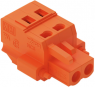 Socket header, 2 pole, pitch 5.08 mm, angled, orange, 231-302/107-000