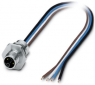 Sensor actuator cable, M12-flange plug, straight to open end, 4 pole, 0.2 m, 16 A, 1425586